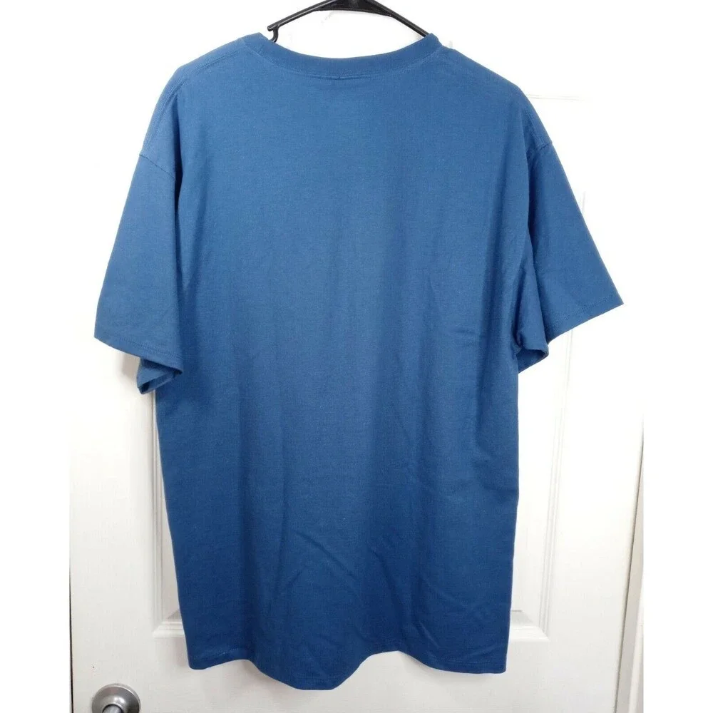 Champion Regal Navy Short Sleeve Cotton Logo T Shirt Men Sz L - Picture 2 of 5